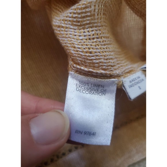 J. Jill Pure Beige Boxy Gauzy 100% Linen Shirt Top Breezy Summer Women Small - Picture 5 of 6